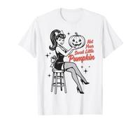 Not Your Sweet Little Pumpkin Retro Halloween Pin Up Women Camiseta