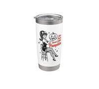 Not Your Sweet Little Pumpkin Retro Halloween Pin Up Women Vaso térmico de acero inoxidable de doble pared