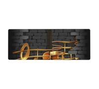 Nota de Guitarra Impresa,Alfombrilla de ratón Grande para Escritorio, Teclado de Ordenador, Base de Goma Antideslizante, 30 x 80 cm