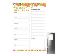 NOTA DE LOS MAGANTES DE FRIGET - LISTA DE AFICACIÓN DE DERECHO, Organizador de planificación de comidas | imán prediseñado, soporte magnético fuerte de papel, 60 hojas para cocina y elem