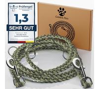 Nota de prueba: muy buena - Correa para perros reflectante, 2 m, ajustable, resistente a la intemperie y resistente a la rotura hasta 250 kg, cuerda paracord, correa para el cuello, perros pequeños y