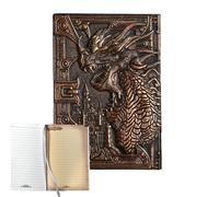 Nota del cuaderno del dragón en - Retro European Style Journal, Classic Hardcover Sketch Book | Diseño decorativo de almohadillas de escritura, diario de portada 3D para fanáticos de los fanáticos