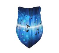 Nota Musical Azul,Bufanda con Babero y Capucha Triangular Bufanda Ajustable para Mascotas Capucha Lavable Adecuada para Perros y Gatos pequeños, medianos y Grandes