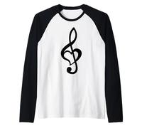 Nota Musical Clef Bass Clave de Sol Corazón Amor Amantes & Artistas Camiseta Manga Raglan