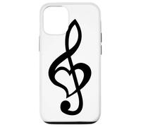 Nota Musical Clef Bass Clave de Sol Corazón Amor Amantes & Artistas Carcasa para iPhone 12/12 Pro