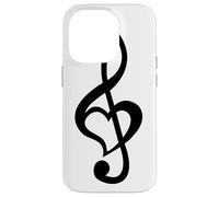 Nota Musical Clef Bass Clave de Sol Corazón Amor Amantes & Artistas Carcasa para iPhone 14 Pro