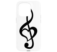 Nota Musical Clef Bass Clave de Sol Corazón Amor Amantes & Artistas Carcasa para iPhone 15 Pro