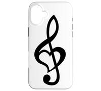 Nota Musical Clef Bass Clave de Sol Corazón Amor Amantes & Artistas Carcasa para iPhone 16 Plus