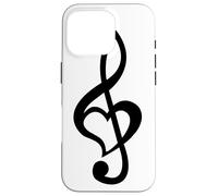 Nota Musical Clef Bass Clave de Sol Corazón Amor Amantes & Artistas Carcasa para iPhone 16 Pro