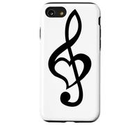 Nota Musical Clef Bass Clave de Sol Corazón Amor Amantes & Artistas Carcasa para iPhone SE (2020) / 7/8