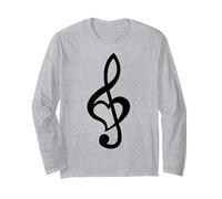 Nota Musical Clef Bass Clave de Sol Corazón Amor Amantes & Artistas Manga Larga