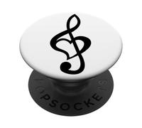 Nota Musical Clef Bass Clave de Sol Corazón Amor Amantes & Artistas PopSockets PopGrip Adhesivo
