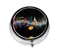 Nota musical colorida: este pequeño pastillero redondo de viaje de tres compartimentos es perfecto para almacenar medicamentos diarios, vitaminas y sobre la marcha.