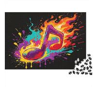 Nota Musical Colorida Puzzle de 1000 Piezas Papel para Adultos Arte Abstracto Relajación Juego de Puzzle 1000 Piezas Decoración Regalo 38x26cm/1000pcs