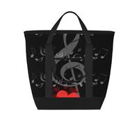 Nota musical de corazón,Bolsas de almuerzo de gran capacidad, bolsa de mano térmica para mujeres, hombres, trabajo, picnic, viajes.