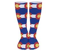 Nota Musical De La Bandera De Colorado Mujer Hombre Calcetin Para Correr Deporte Cómodos Calcetin De Senderismo Anti-Rozaduras Calcetines De Running Para Camping Tenis Correr