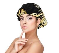 Nota musical de piano impresa,Gorro de dormir de satén ajustable para adultos, de seda, elástico, para dormir, para mujer