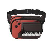 Nota Musical de Piano Impresa,Riñonera Cuadrada de Doble Capa, Bolso de Viaje, Bolso Informal para el Pecho.