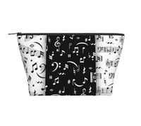Nota Musical En Blanco Y Negro, Bolsa de artículos de tocador Bolsa de Maquillaje Bolsa de cosméticos Bolsa de artículos de tocador de Viaje portátil