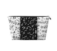 Nota Musical En Blanco Y Negro, Bolsa de artículos de tocador Bolsa de Maquillaje Bolsa de cosméticos Bolsa de artículos de tocador de Viaje portátil