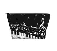 Nota Musical en Blanco y Negro, Bolsa de artículos de tocador Bolsa de Maquillaje Bolsa de cosméticos Bolsa de artículos de tocador de Viaje portátil