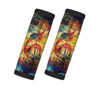 Nota musical impresa en madera colorida, 2 piezas de fundas para asas de equipaje, cubiertas suaves y cómodas para asas de equipaje. Etiqueta para equipaje.