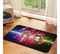 Nota Musical Impresa,Tapete para Comida de Mascotas, manteles Individuales de Cuero sintético para Gatos y Perros,30x45cm