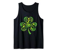 Nota Musical trébol trébol Musical Profesor día de San Patricio Camiseta sin Mangas
