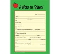 Nota para la escuela de 5 x 7 - Notas para los padres Bloc de notas grande de 50 hojas para notas para la escuela Informaci n de recogida de estu