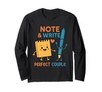 Nota Y Escriba Un Diseño Divertido De Pareja Manga Larga