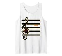 NOTACIÓN MUSICAL DESCANSO ENTERO CAFÉ PAUSA MÚSICA Camiseta sin Mangas