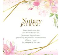 Notary Journal: Luxury Pink & Gold Floral Glitter Design | 150 Entries | One Entry Per Page for Client Privacy | Elegant Notary Public Record Log ... Space, Fees Tracking & Detailed Record