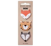Notas Adhesivas Animales - 75 Hojas - Tigre + Zorro + Lobo