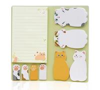 Notas adhesivas con diseño de gatitos - 210 postales portátiles pequeños, transparentes, impermeables y divertidos en forma de corazón, regalo creativo Simsky