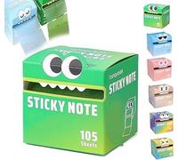 Notas adhesivas con diseño de monstruos adorables, Caja de notas adhesivas con monstruos, Caja de notas adhesivas extraíbles en tonos pastel(C)