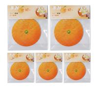 Notas adhesivas con forma de fruta 5 papeles con forma de naranja