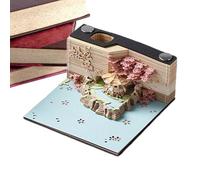 Notas adhesivas sin residuos pegajosos | Escultura de papel 3D artística, planificador de grabado, multiusos, diseño vintage, bloc de notas para oficina, Navidad, Pascua, escritorio