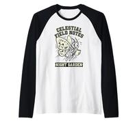 Notas de Campo Celestial Luna Moth Art Camiseta Manga Raglan