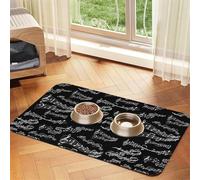 Notas Música Melodía,Tapete Impermeable para Comida de Mascotas, manteles Individuales para Comida y Agua para Perros y Gatos, tapetes de Cuero sintético para Comida.,40x60cm