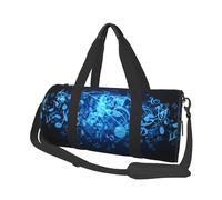 Notas Musicales Azules Impresas, Bolsa de Viaje de Gran Capacidad, Bolso Redondo, Bolsa de Viaje Deportiva, Bolsa de Mano, Bolsa de Fitness