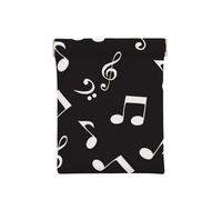 Notas Musicales Blancas, Squeeze Top Wallet Bolsa de Almacenamiento para Mujer Monedero pequeño Bolsa de Cambio