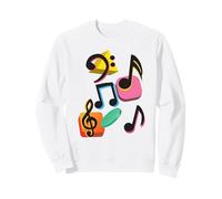 Notas Musicales Coloridas Retro Vintage músicos Sudadera
