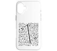 Notas Musicales de Clarinete bajo, músico Carcasa para iPhone 16 Plus