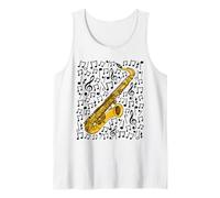 Notas Musicales de saxofón, saxofonista Camiseta sin Mangas