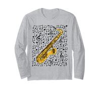 Notas Musicales de saxofón, saxofonista Manga Larga