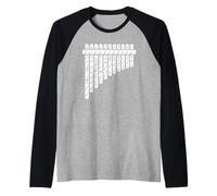 Notas Musicales Flauta De Pan Música Flautista Músico Camiseta Manga Raglan