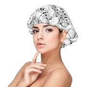 Notas musicales Ilustración del símbolo de nota musical,Gorro de dormir de satén ajustable para adultos, de seda, elástico, para dormir, para mujer