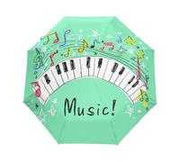 Notas Musicales Italianas De Dibujos Animados Paraguas Plegable Automático Paraguas de Viaje Mujer Niño Niña Protección UV Resistencia Viento Impermeable