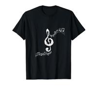 Notas Musicales Música Música Clave de Nota Camiseta gráfica económica, Hombre, Negro, L