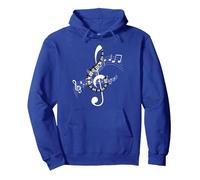 Notas Musicales Música Música Clave de Nota Sudadera con Capucha, Unisex para Adultos, Azul Real, M
